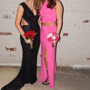 Sherri Hill pink two piece halter size 8